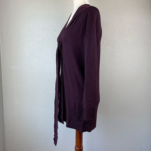 Sarah Spencer Purple Merino Wool Cardigan Sweater Size M EUC - Picture 3 of 7
